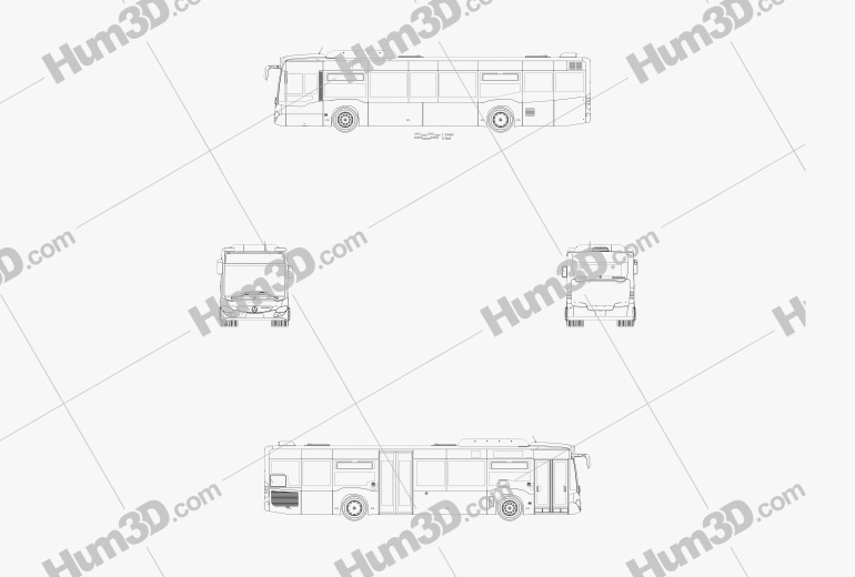 Mercedes-Benz Citaro 2 (O530) Turen Bus 2011 Blueprint