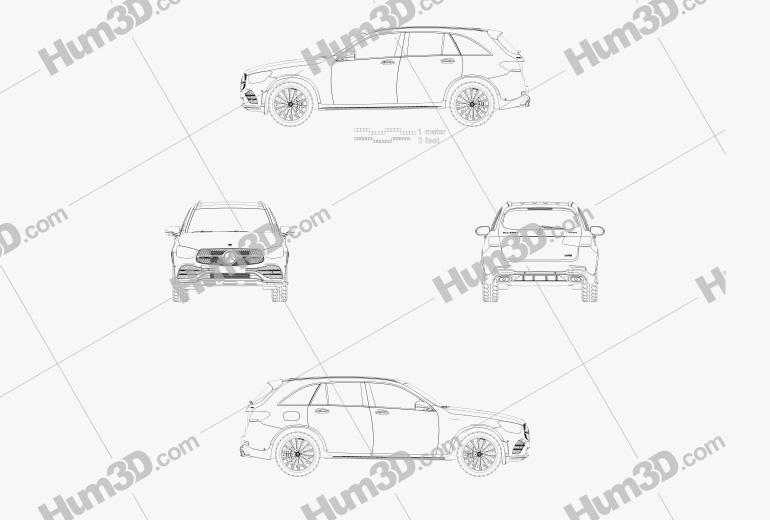 Mercedes-Benz GLC-Klasse L 2022 Blueprint