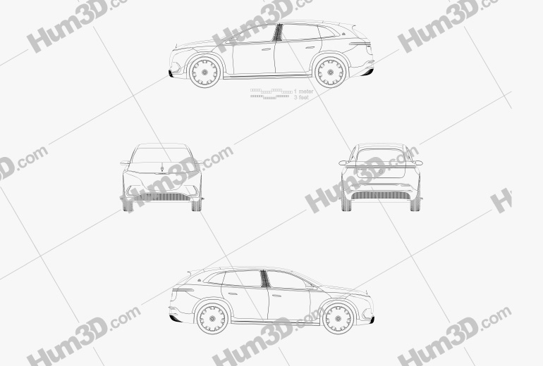 Mercedes-Benz Maybach EQS SUV 2022 Blueprint