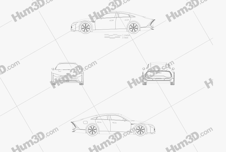 Mercedes-Benz Vision EQXX 2022 Blueprint