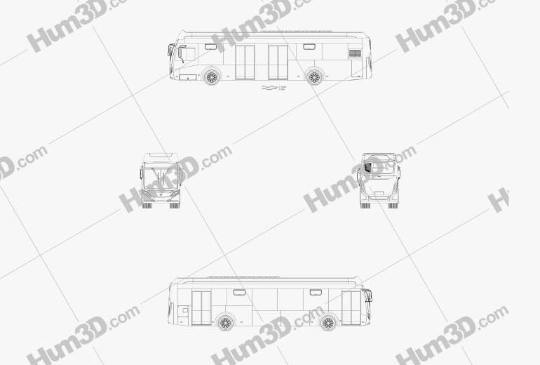 Mercedes-Benz Eo500U Bus 2022 Blueprint