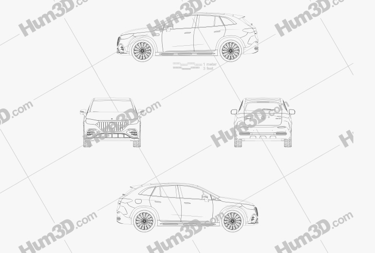 Mercedes-Benz EQE SUV AMG 2023 Blueprint