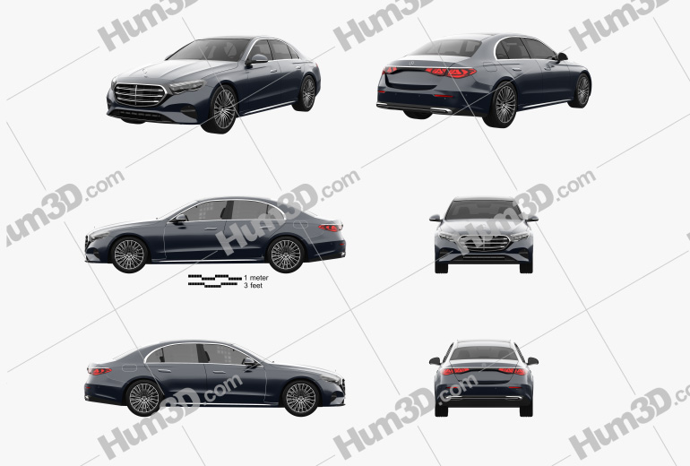 Mercedes-Benz E-class sedan e Exclusive Line 2024 Blueprint Template