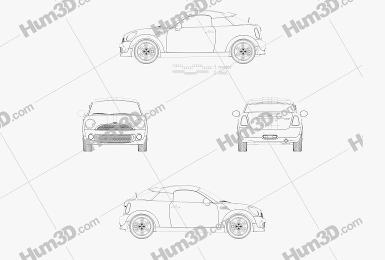 Mini Cooper coupe 2013 Blueprint