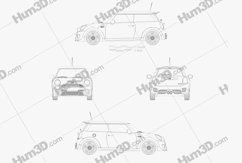 Mini Cooper S F56 hardtop 2015 Blueprint