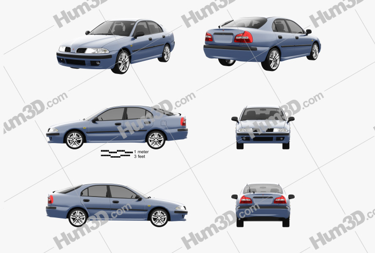 Mitsubishi Carisma liftback 2004 Blueprint Template
