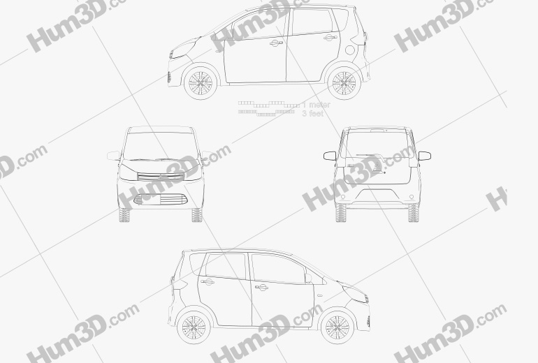 Mitsubishi eK Wagon 2016 Blueprint