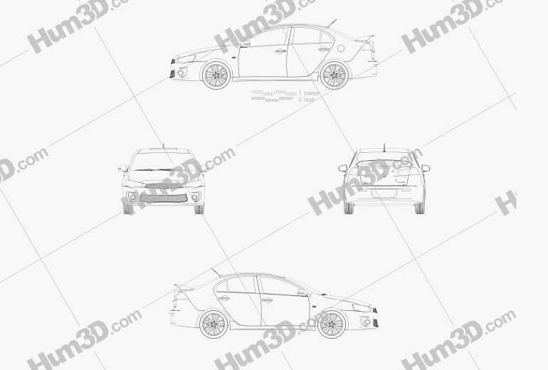 Mitsubishi Lancer GT 2019 Blueprint