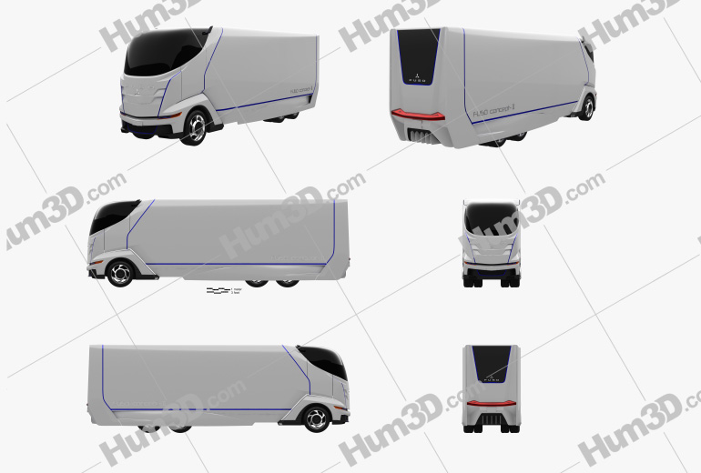 Mitsubishi Fuso Concept II Truck 2013 Blueprint Template