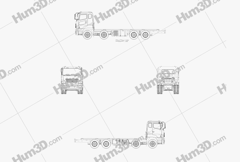 Mitsubishi Fuso Heavy Chasis de Camión 2020 Blueprint