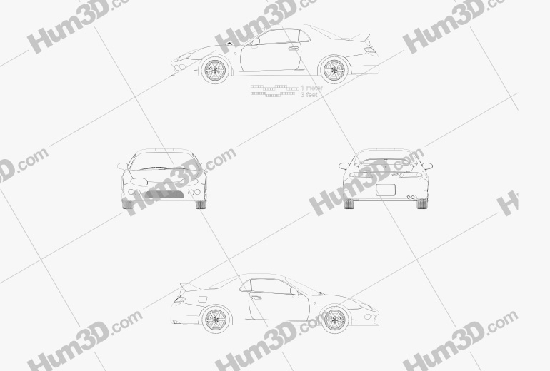 Mitsubishi FTO GPX Version R 2000 Blueprint