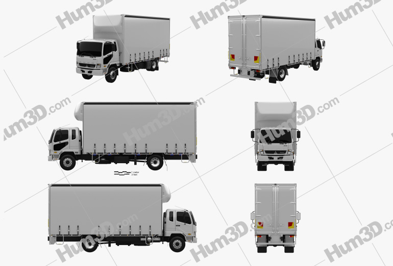 Mitsubishi Fuso Fighter Curtainsider 10 Pallet Truck 2020 Blueprint Template