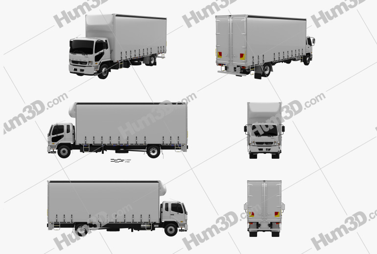 Mitsubishi Fuso Fighter Curtainsider 12 Pallet Truck 2020 Blueprint Template