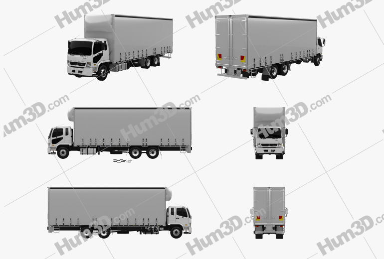 Mitsubishi Fuso Fighter Curtainsider 14 Pallet Truck 2020 Blueprint Template