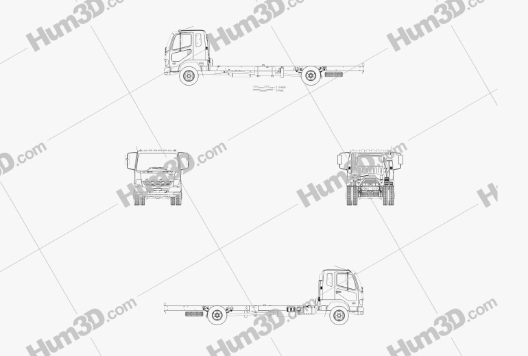 Mitsubishi Fuso Fighter (1227) Chassis Truck 2017 Blueprint