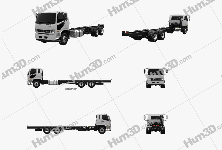Mitsubishi Fuso Fighter (2427) Chassis Truck 2017 Blueprint Template