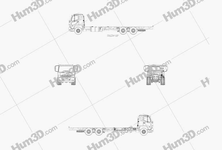 Mitsubishi Fuso Fighter (2427) Chassis Truck 2017 Blueprint