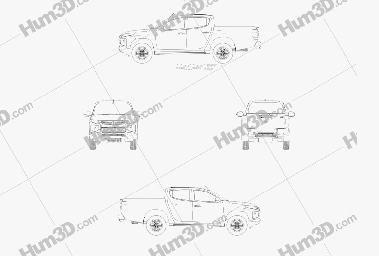 Mitsubishi Triton Cabina Doppia 2021 Blueprint