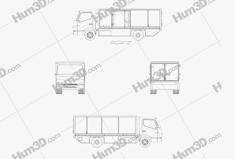 Mitsubishi Fuso Vision F-Cell Truck 2022 Чертеж