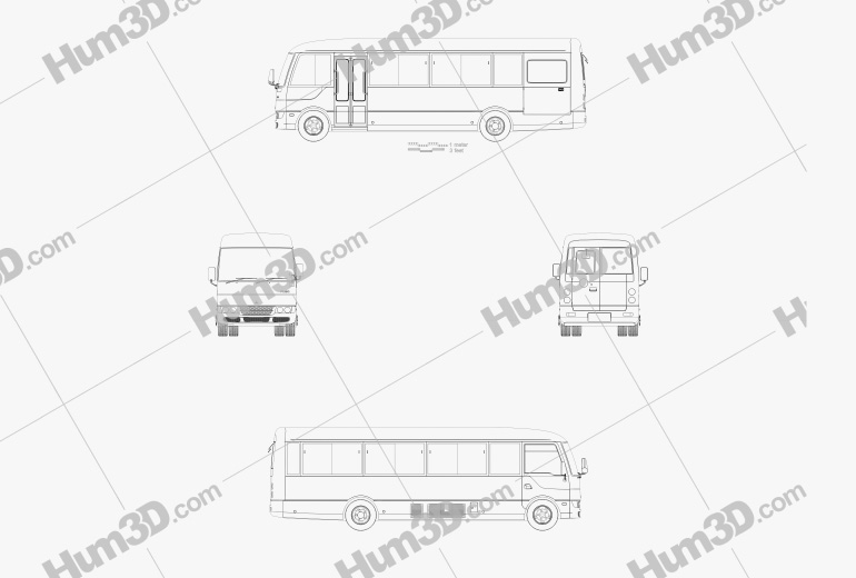 Mitsubishi Fuso Rosa Autobus 1997 Blueprint