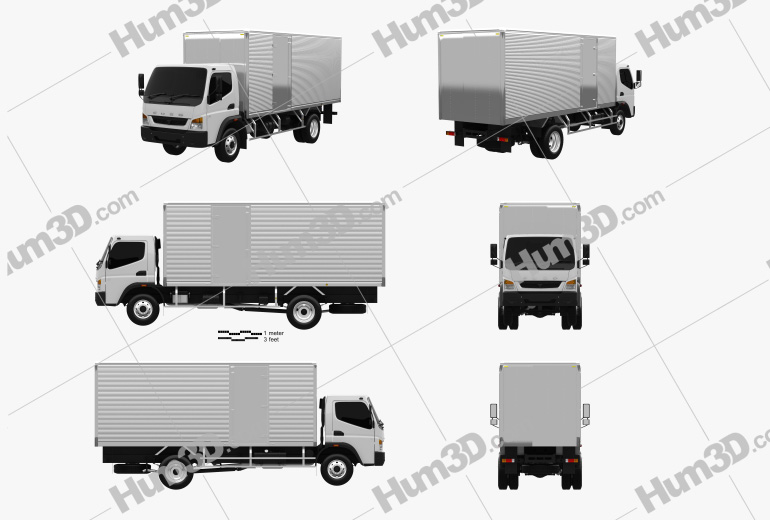 Mitsubishi Fuso FI Box Truck 2022 Blueprint Template