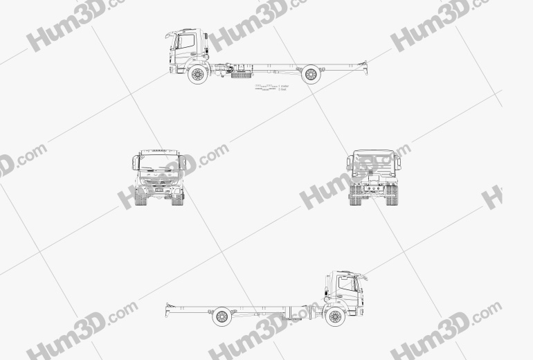 Mitsubishi Fuso FJ Chassis Truck 2023 Blueprint