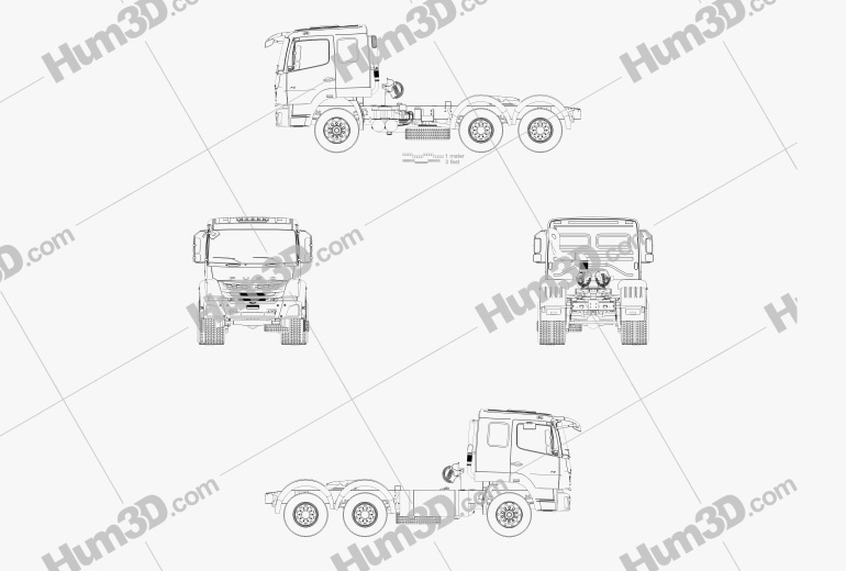 Mitsubishi Fuso FZ Tractor Truck 2022 Blueprint