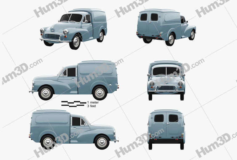Morris Minor Van 1955 Blueprint Template