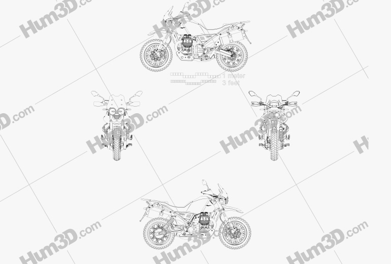 Moto Guzzi V85 Tutto Terreno 2019 Blueprint