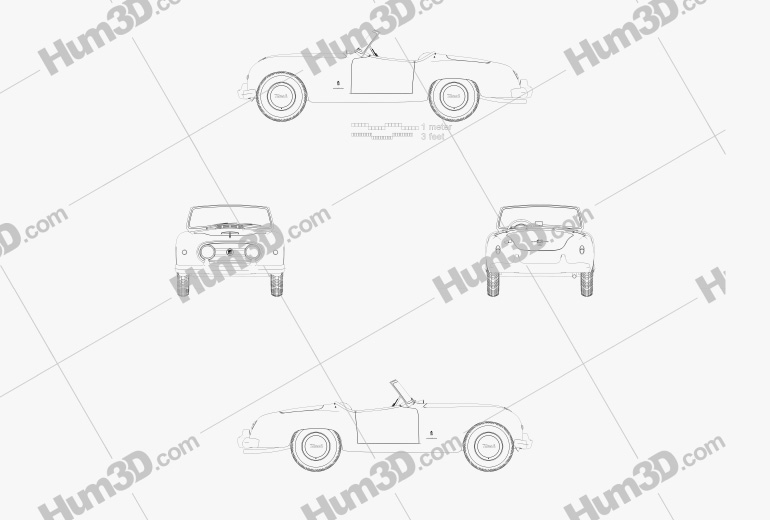 Nash Healey Roadster 1952 Blueprint