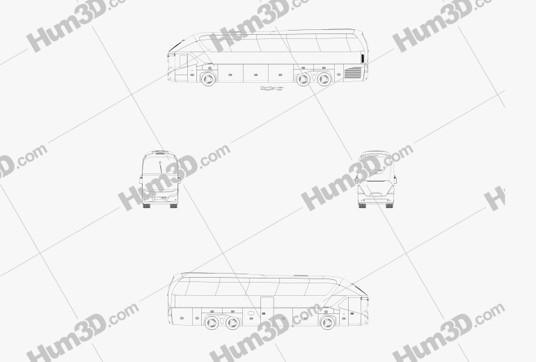 Neoplan Starliner SHD L Autobus 2006 Blueprint