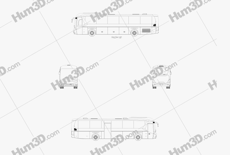 Neoplan Jetliner Autobus 2012 Blueprint