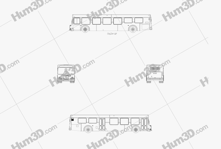 New Flyer D40LF Autobus 2010 Plan