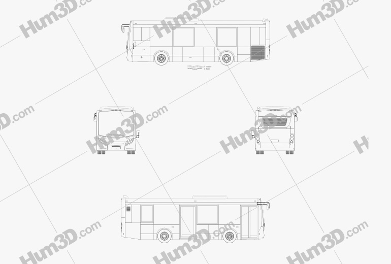 New Flyer MiDi バス 2016 ブループリント