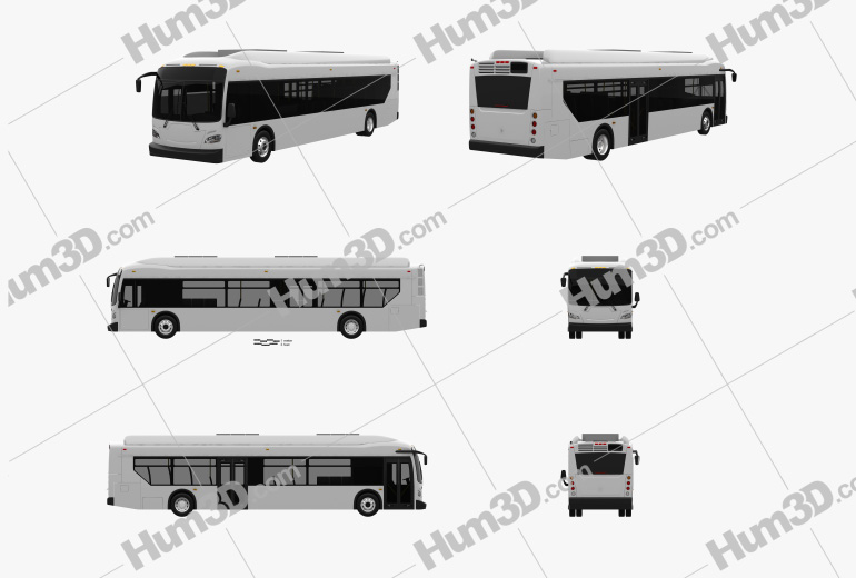New Flyer Xcelsior bus 2016 Blueprint Template