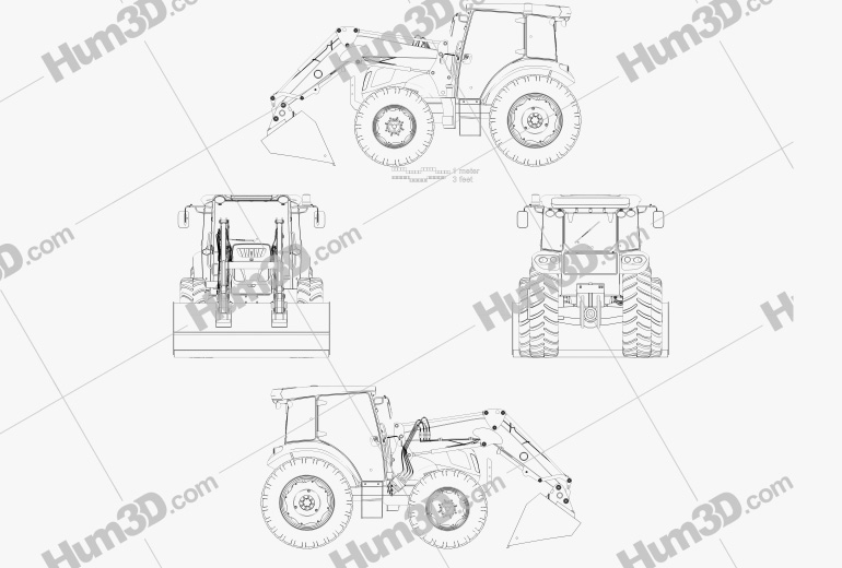 New Holland TD5 Loader Tractor 2017 Disegno Tecnico