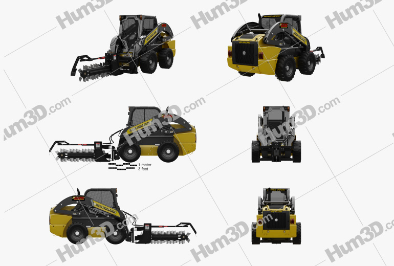 New Holland L225 Skid Steer Trencher 2017 Blueprint Template