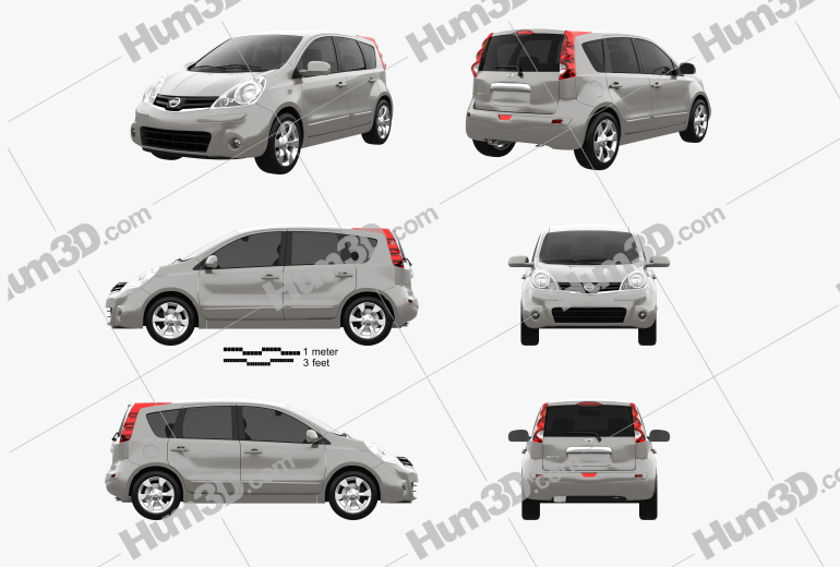 Nissan Note 2013 Blueprint Template