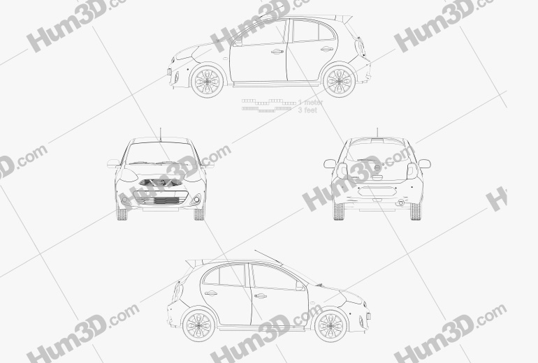 Nissan Micra 2014 設計図