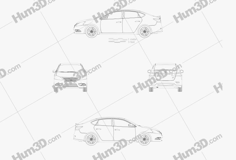 Nissan Pulsar (Sentra) 2014 設計図