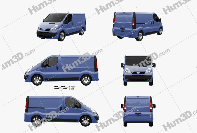 Nissan Primastar Panel Van 2014 Blueprint Template