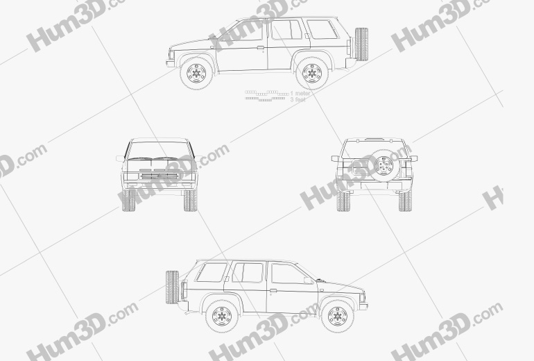 Nissan Terrano (Pathfinder) 1993 Disegno Tecnico