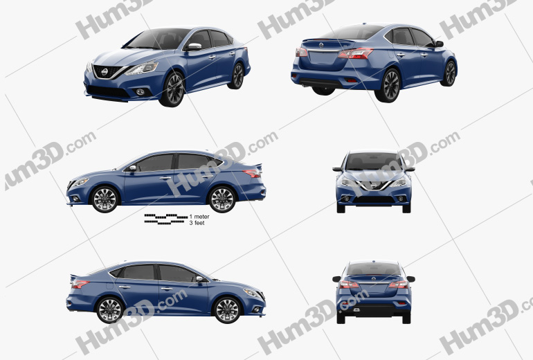 Nissan Sentra SR 2019 Blueprint Template