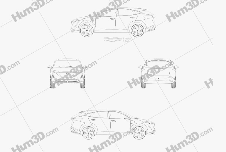 Nissan Ariya Концепт 2021 Креслення