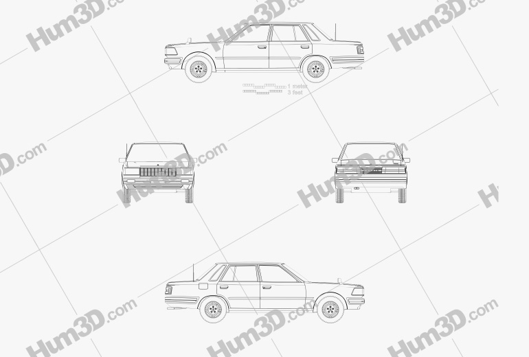 Nissan Cedric Sedán 1984 Blueprint