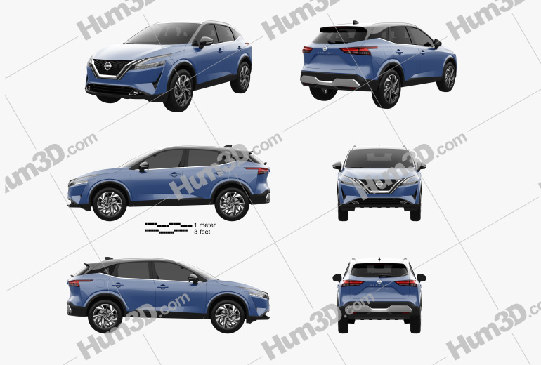 Nissan Qashqai 2022 Blueprint Template
