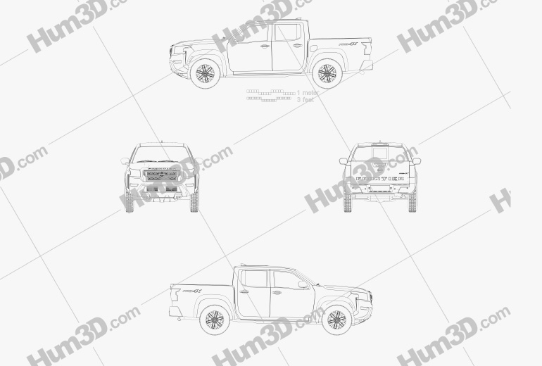 Nissan Frontier Pro-4X Crew Cab 2022 ブループリント