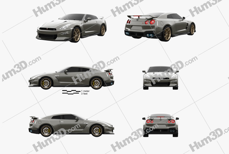 Nissan GT-R Premium Edition T-Spec 2023 Blueprint Template