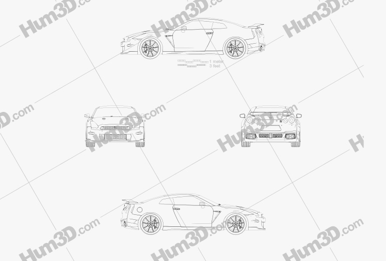Nissan GT-R Premium Edition T-Spec 2023 蓝图