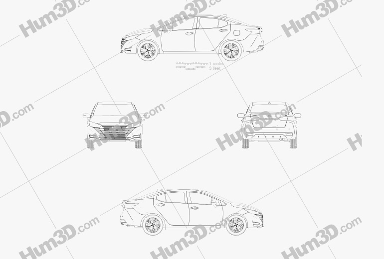 Nissan Versa Sedán SR 2023 Blueprint
